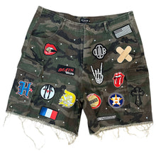 Load image into Gallery viewer, Camo Patch Work Shorts
