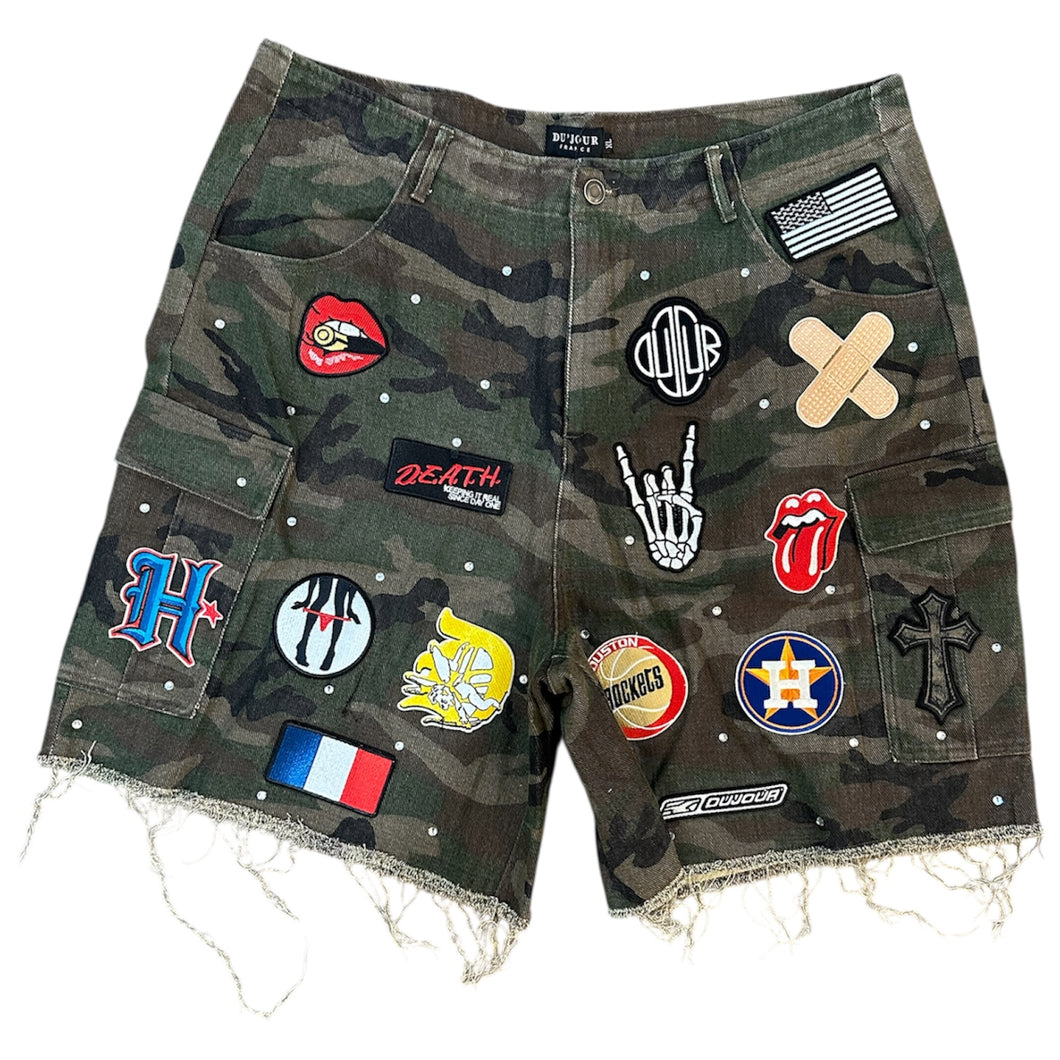 Camo Patch Work Shorts